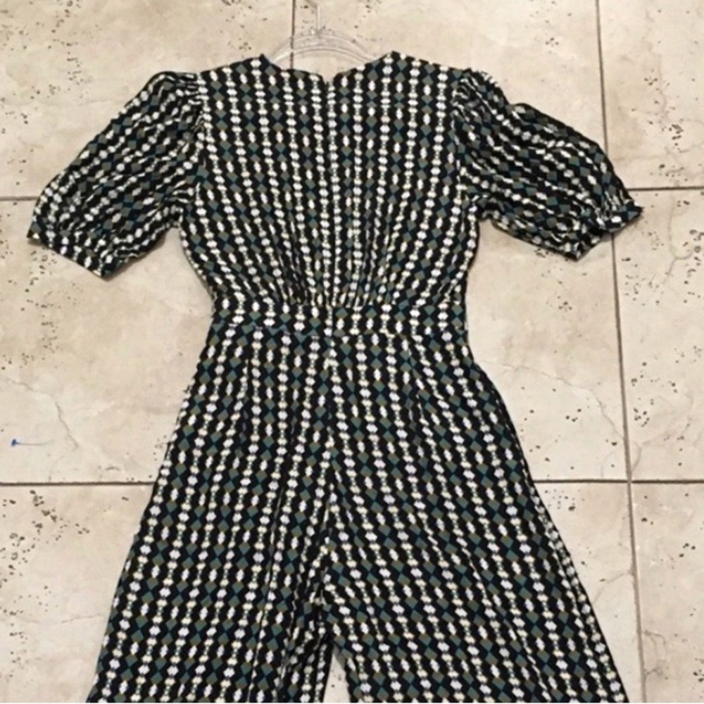 Anthropologie Kachel Evie Abstract Jumpsuit Black Motif Size 2 NWT - Picture 9 of 11